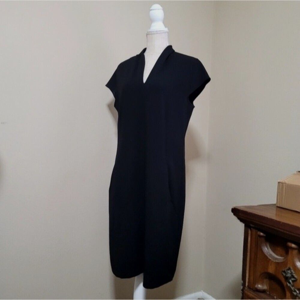 Navy Sleeveless Shift Dress Gibson Latimer Size M
